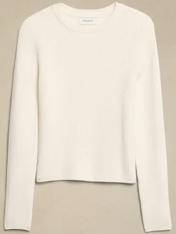 Ribbed Crew-Neck Pullover Sweater