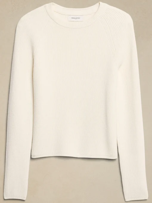 Ribbed Crew-Neck Pullover Sweater