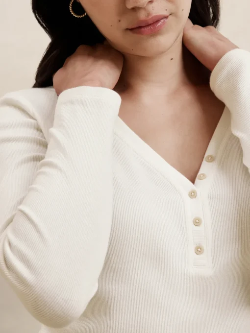 Ribbed Henley Top