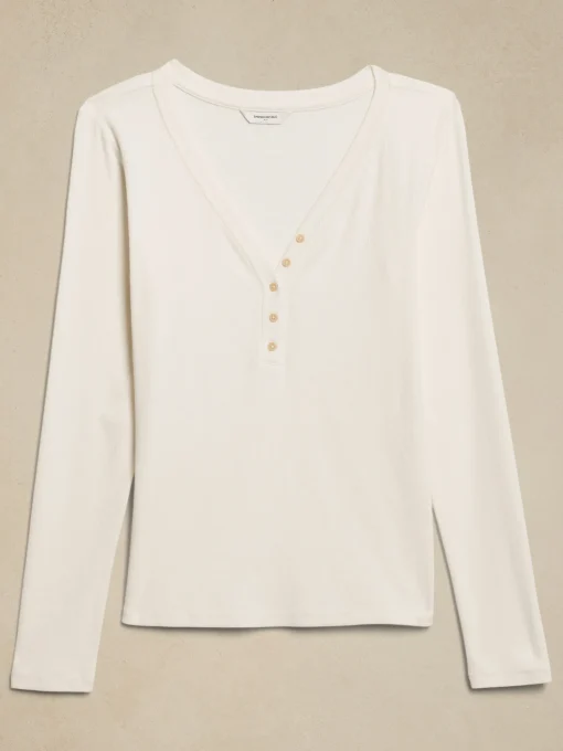 Ribbed Henley Top