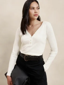 Ribbed Henley Top