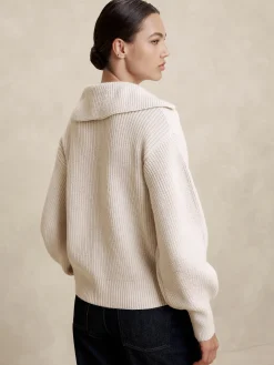 Ribbed Johnny Collar Sweater