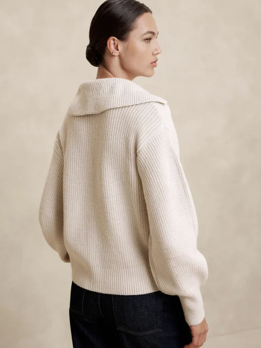Ribbed Johnny Collar Sweater