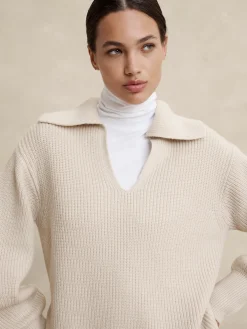 Ribbed Johnny Collar Sweater
