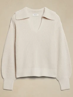 Ribbed Johnny Collar Sweater