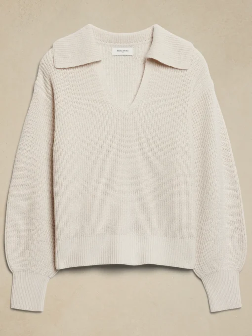 Ribbed Johnny Collar Sweater