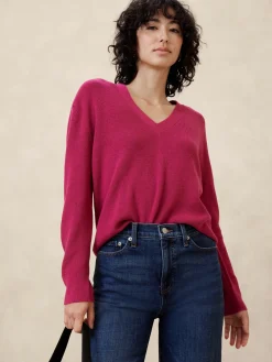 Ribbed Lightweight V-Neck Sweater