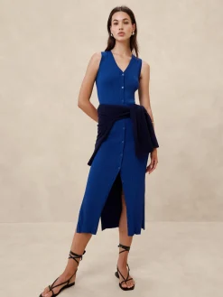 Ribbed Midi Sweater Dress