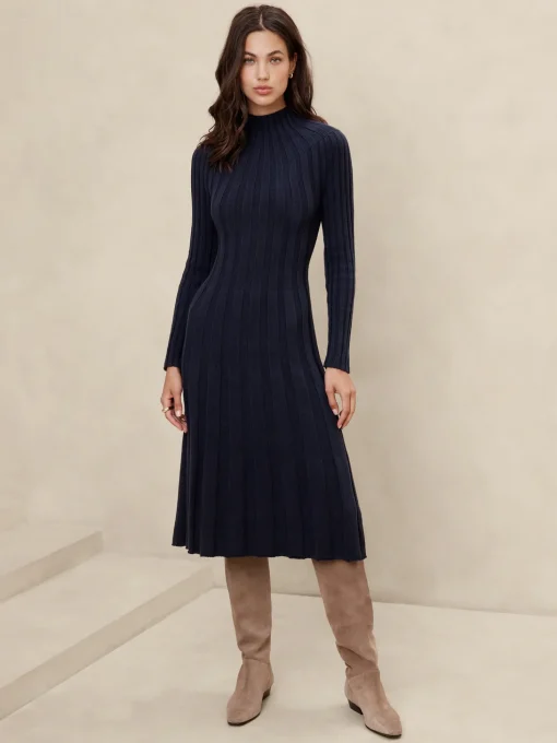 Ribbed Midi Sweater Dress