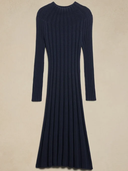 Ribbed Midi Sweater Dress