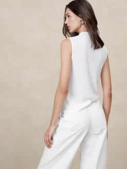 Ribbed Mock-Neck Tank