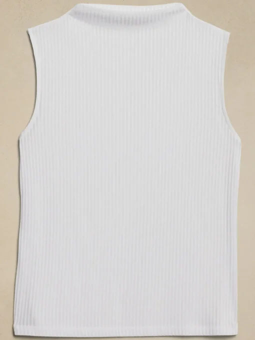 Ribbed Mock-Neck Tank