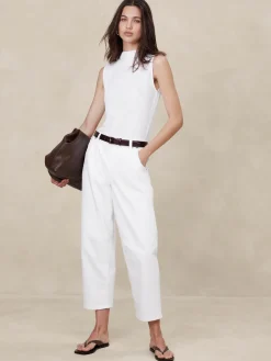 Ribbed Mock-Neck Tank