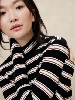 Ribbed Mock-Neck T-Shirt