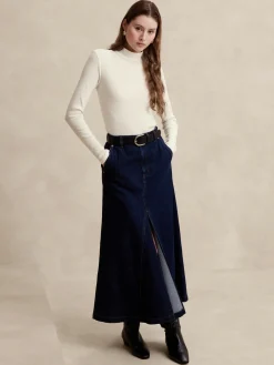 Ribbed Mock-Neck T-Shirt