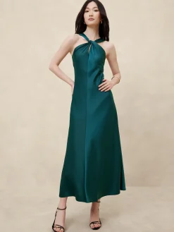 Satin Column Maxi Dress