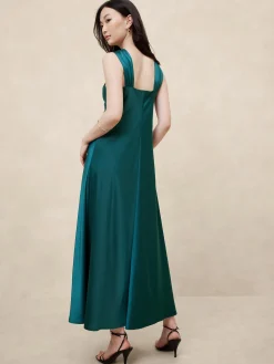 Satin Column Maxi Dress