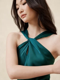 Satin Column Maxi Dress