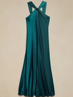Satin Column Maxi Dress