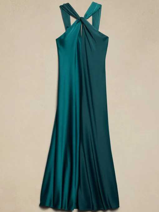 Satin Column Maxi Dress