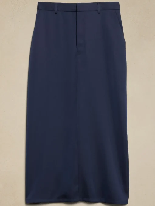 Satin Column Maxi Skirt