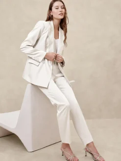 Satin Double-Breasted Blazer
