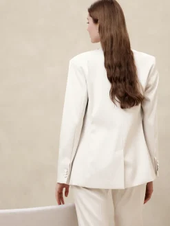Satin Double-Breasted Blazer