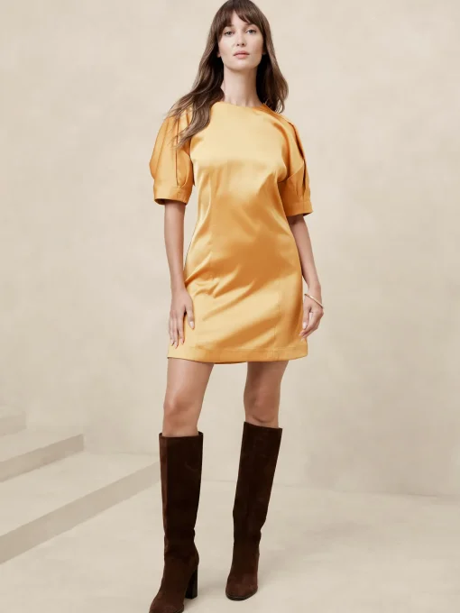 Satin Fitted Mini Dress