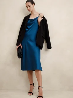 Satin Midi Slip Dress