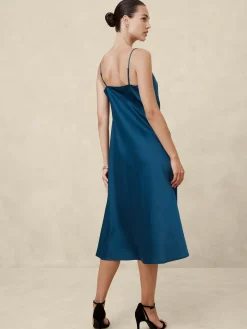Satin Midi Slip Dress