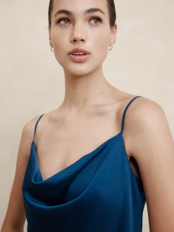 Satin Midi Slip Dress