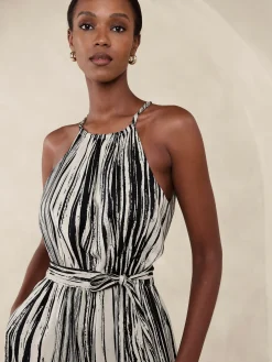 Satin Twill Halter Jumpsuit