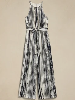 Satin Twill Halter Jumpsuit