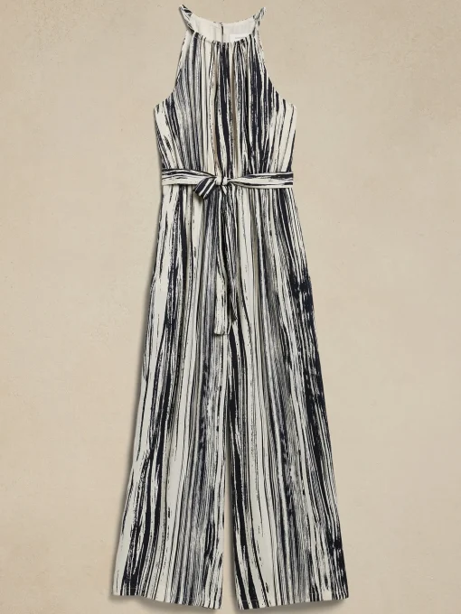 Satin Twill Halter Jumpsuit