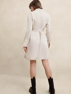 Satin Twill Mini Shift Dress