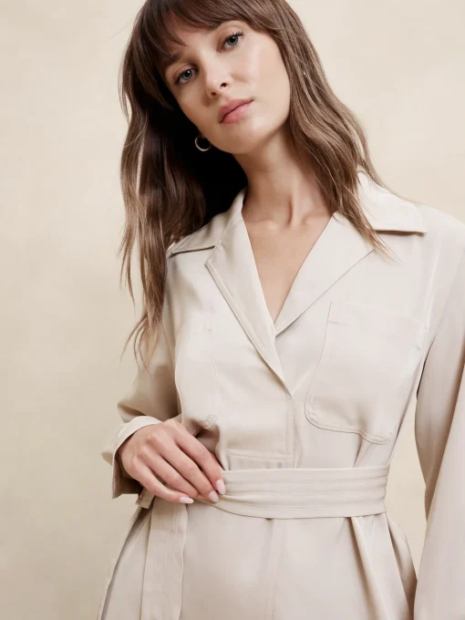 Satin Twill Mini Shift Dress
