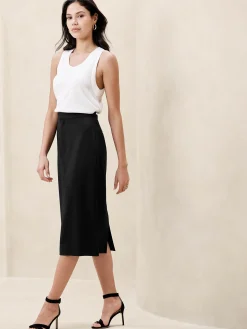 Sculpted Midi Pencil Skirt