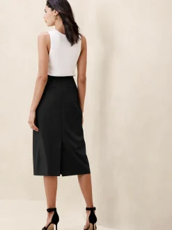 Sculpted Midi Pencil Skirt