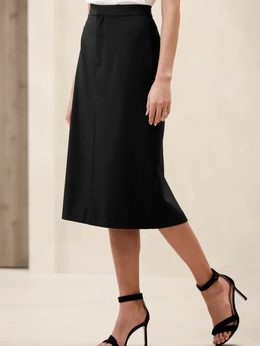 Sculpted Midi Pencil Skirt
