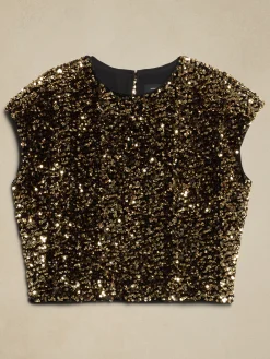 Sequin Cropped Top