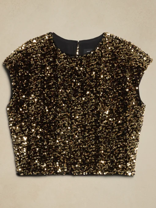 Sequin Cropped Top