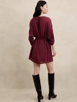 Shirred Mini Dress