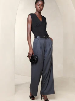 Shirred V-Neck Top
