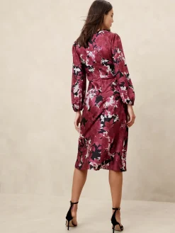Silky Column Midi Dress