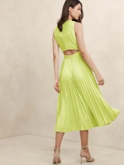 Silky Cut-Out Back Midi Dress