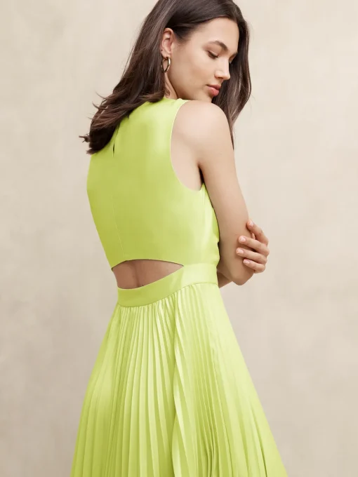 Silky Cut-Out Back Midi Dress