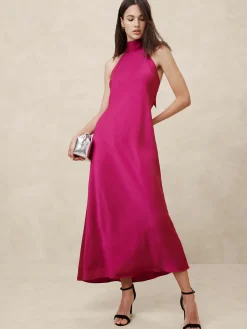 Silky Open-Back Maxi Dress