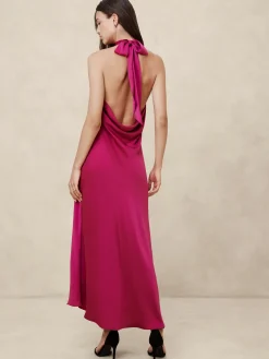 Silky Open-Back Maxi Dress