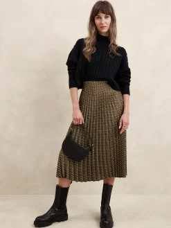 Silky Pleated Midi Skirt