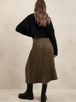Silky Pleated Midi Skirt